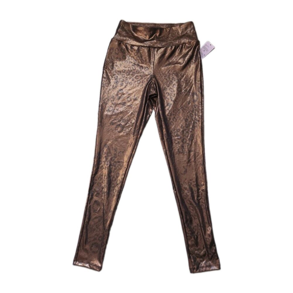 NWT Wild Fable Animal Print Metallic Copper Bronze High Rise Leggings Sz M